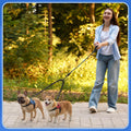 3 Pcs Double Dog Leash No Pull Dog Harness 360° Swivel No Tangle Vest Adjustable Dual Leash Reflective Vest Harness Walk