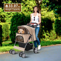 Foldable Pet Stroller 4 Wheels for Small Medium Dogs Cats