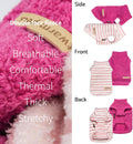 Fitwarm 2 Pack Striped Fleece Dog Sweater, Warm Winter Dog Clothes for Small Dogs Girl, Fuzzy Turtleneck Pet Outfit, Dog