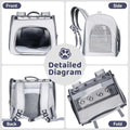 Airline Approved Cat Soft-Sided Carrier Backpack, Airport-Friendly Breathable Mesh Foldable Pet Travel Carrier with Reinforced Support, Portable Puppy Carrying for Kitty Up to 12lbs (Grey)