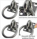 2Pcs M8*60 Stainless Steel Cross Tie Ring for Horse, Wall Mount Block Tie Rings for Horse Stall Stable Barn Supplies Equ