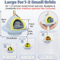 Jevnd Natural Hand-Woven Cotton Bird Nest for Cage, Dual-Mount Sturdy Cozy Parrot Nest Bed & Breeding House, Hanging Bird Hut for Budgie, Lovebird, Small Bird Sleeping Bed Hideout & Shelter with Hooks