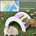 2 Pack Hamster Wheel Flying Saucer & Wood Bridge for Hedgehog Gerbil