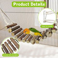BNOSDM Wooden Bird Rope Ladders 2 Pcs Birds Ladder Bridge Toy Parrot Cage Ladder Parakeet Swing Suit for Budgie, Lovebird, Conure, Cockatoo, Finch
