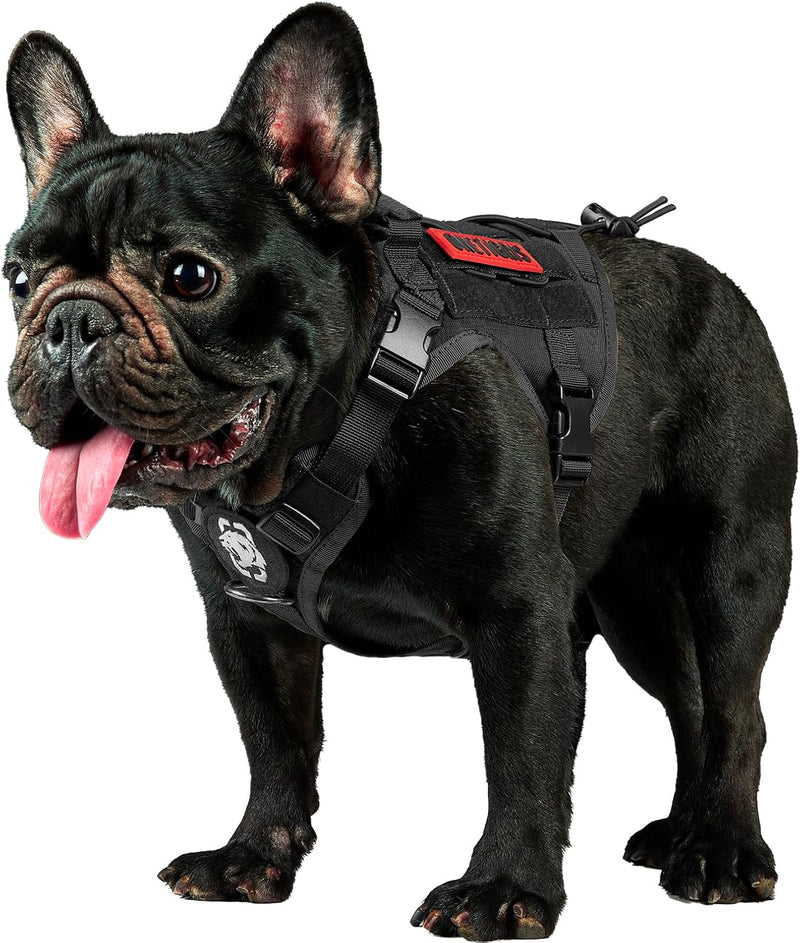 OneTigris Tactical Dog Harness with Handle for Small Medium Dogs Black S