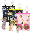 3 Pack Rabbit Hay Feeder Bag, 2-Hole Hanging Hay Dispenser for Small Pets