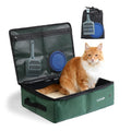 Luxtude Travel Litter Box for Cats, Comes with a Hard Non-Stick Bottom, Odor-Free and Leakproof Materials, Portable Design for Moving, Road Trips and Hotel Rooms, Easy to Clean