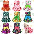 LEIFIDE 8 Pcs Summer Themed Hawaii Dog Dresses Holiday Flamingo Fruit Floral Pattern Pet Skirts Hawaii Puppy Princess Dresses Outfits Bowknot for Girl Dogs Cats Beach(Small)