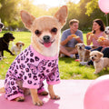 Dog Summer Pajamas Onesie Soft Breathable Puppy Jumpsuit Lightweight Dog Clothes for Small Medium Dogs Cat Pet Clothes(Pink Leopard, Medium)