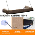 K&H Pet Products EZ Mount Bolster Cat Window Perch for Large Cats, Sturdy Kitty Window Hammock Bed, Steel Frame, Sturdy Suction Cups, Washable Shelf Covers, Foldable - Fits 27"W X 23"H Glass Spaces