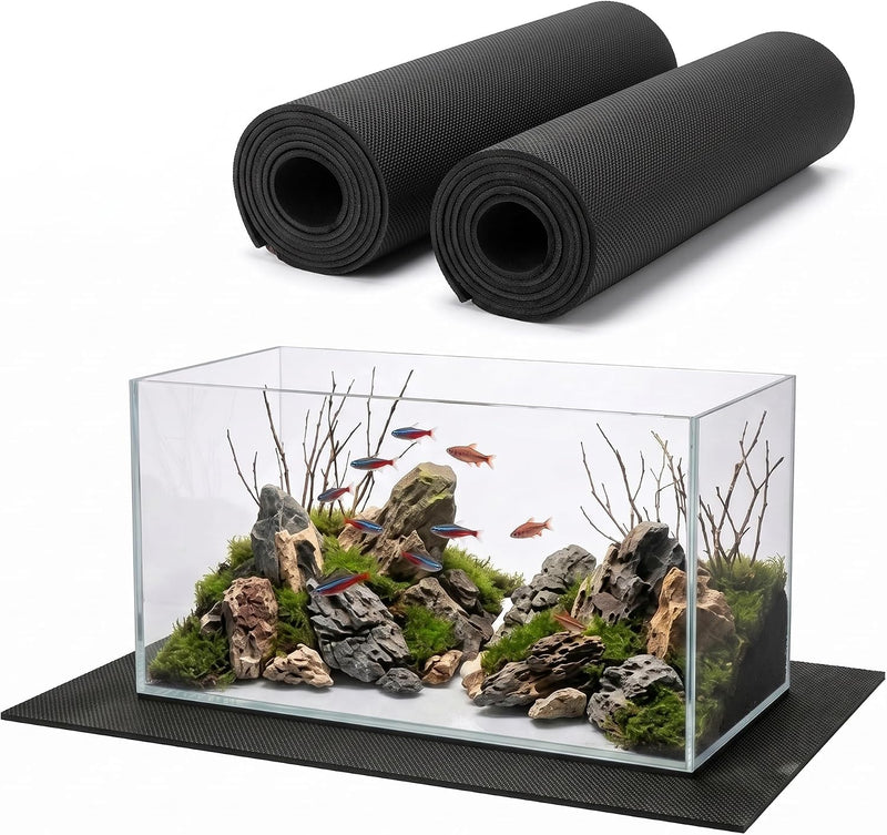 Aquarium Leveling Mat, Non-Slip Neoprene Mat Shockproof Cushion, Fish Tank Mat for Under Tank Stand, Rimless Glass Aquar