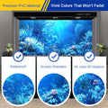 Aquarium Background Film, Static Cling, Glue-Free, Blue Ocean 11.8"H×23.6"W