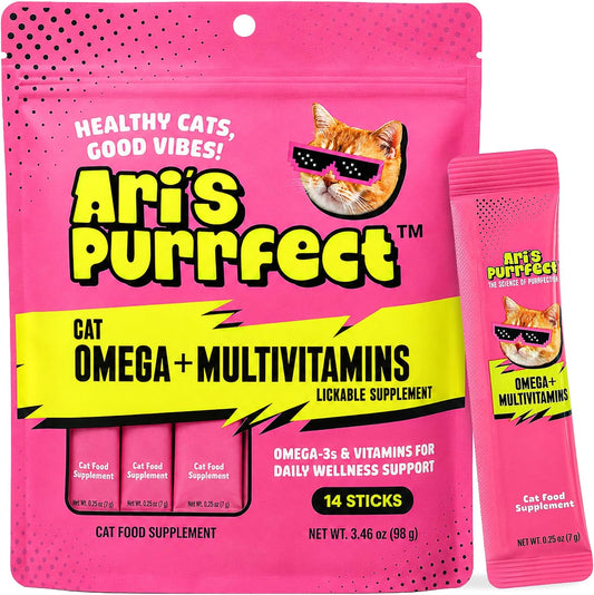 Lickable Cat Supplement Sticks for Skin & Coat