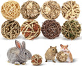Bunny Rabbit Chew Grass Balls, Rolling Chew Toys for Small Animals (8 Pcs)