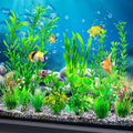 CousDUoBe 12pcs Fish Tank Accessories Aquarium Decorations Green Plants, Green Fish Tanks Decoration Plants, Fish Tank D