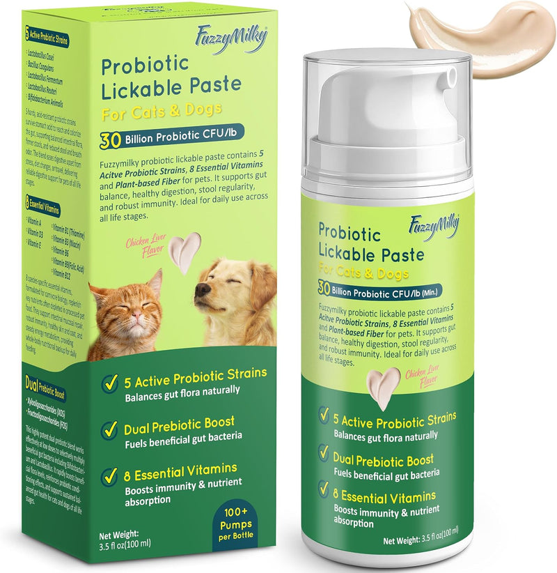 Lickable Cat Probiotic Treats, Daily Gut Health Digestive Immune Support