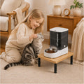 ECOLOVI Height-Adjustable Cat Food Stand, Elevated Cat Feeder Stand for Automatic Feeder & Bowls, Lifted Cat Food Table 