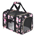 Petmolico Cat Carrier Soft-Sided Pet Bag for Small Medium Cats Puppies 16LBs - Airline Approved Pet Travel Carrier 3 Open Doors (Medium,Pink Peony)