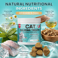 Cat Calming Treats, 140 Soft Chews to Relieve Anxiety, Stress & Prevent Bites, Perfect for Travel & Vet Visits, Aid Slee