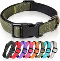 HEELE Dog Collar, Reflective Dog Collar, Soft Neoprene Padded Breathable Nylon Pet Collar Adjustable for Medium Dogs, Ar