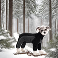 Fleece Dog Coat for Small Medium Dog,Pullover Pajamas Jumpsuit Bodysuit Puppy Coats with Legs, Pet Windproof Warm Cold Weather Jacket Full Body Vest Cozy Snowsuit Outfit Clothes (Black, M)