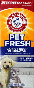 Arm & Hammer Pet Odor Control kit, Pet Fresh Carpet Odor Eliminator Long Lasting Freshness + Cat Litter Deodorizer with Baking Soda, 30 oz Each