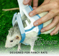 SMOLKITH Fancy Rat Clothes, Pet Rat Adjustable Blue and White Vest with Leash, Small Animal Apparel for Walking, Fits Fa