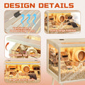 PROLEE Hamster Cage Wooden Chew Proof, Extra Large Mice and Rat Habitat Openable Top with Acrylic Sheets Solid Built Sma