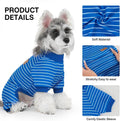 XPUDAC 4 Pack Dog Pajamas Striped Dog Clothes for Small Medium Dogs Girl Boy Comfy Puppy Outfit Doggy Jammies Onesie Pet Costume, Blue, Grey, Green, M