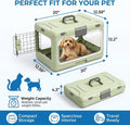 Foldable Hard Cat Carrier, Transparent Pet Crate for Cats & Small Dogs, Collapsible Travel Kennel with Ventilation & Uri