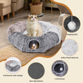 Large Cats Tunnels for Indoor Cats Fluffy Warm Cat Bed and Detachable Cave Tunnels with 20 Pet Toys, Donut Tunnel and Va