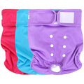 wegreeco Washable Reusable Premium Female Dog Diapers, Medium Dog Doggie Puppy & Doggy Diapers Female for Dog Waist 9.6"-14", Period Panties in Heat (Pack of 3, Medium)