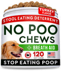 STRELLALAB No Poo Chews for Dogs - Coprophagia & Stool Eating Deterrent with Probiotics, Digestive Enzymes & Breath Aid Support - Stop Dog Poop Eating (120Ct, Turkey)