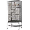 Yaheetech 69" Extra Large Bird Cage with Detachable Rolling Stand, 3-Tier Metal Flight Cage with Slide-Out Tray, for Cockatiels, Conures, Parakeets, Lovebirds & Small to Medium Birds, Black