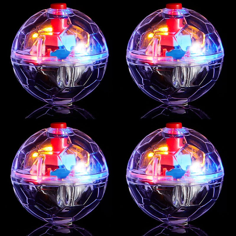 Frienda 4 Pieces Ghost Hunting Cat Ball Motion Light up Cat Balls LED Motion Activated Pet Ball Motion Light up Interactive Toys Pet Glowing Mini Running Exercise Ball Toys (Transparent)