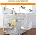 HOSUKKO Bird Bath for Cage No-Leakage 6.4inch x 6.4inch Acrylic Clear Bird Bathtub Parrot Parakeets Shower Bird Feeder for Cage Bathtub Box for Small Bird Parrot with 4 Hooks