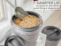 Mighty Tuff 5 Gallon / 21 Pound Pet Food Storage Container, Pack of 2 with Metal Handle and Airtight Lid to Lock in Fres