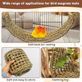 kathson 2 Pcs 29.5 x 7 Inches Large Bird Seagrass Mat, Bird Hammock for cage，Bird Seagrass Woven net，Climbing Rope Ladder with Hooks, Chew Toys for Pigeon Cockatiel Conure Budgie Cockatoo Rat Hamster