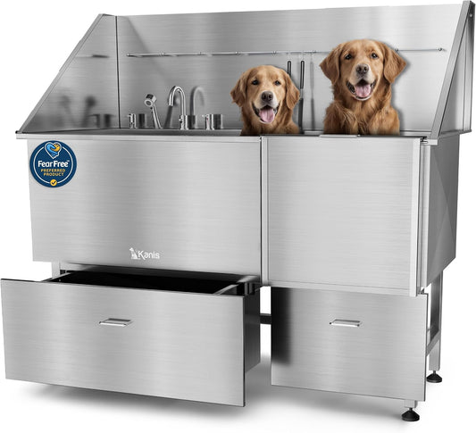 Professional Dog Washing Station 304 Stainless Steel Pets Grooming Tub