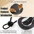 Corduroy Dog Sun Hat with Ear Holes, Adjustable Strap Pet Cap for Small Medium Dogs, Breathable UV Protection, Multiple