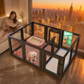 FXW AuraSpace Acrylic Indoor Dog Playpen for Puppies and Small Dogs, 24 Inch, 12 Panels, Black