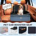 Large Dog Car Seat for Medium Sized, Dog Booster Car Seat, Pet Booster Seats up to 55 lbs or 2 Small with 4" Memory Foam for Back Seat, Triple Safety Belts, Storage Pockets, Detachable/Washable