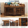 DUMOS 54" Dog Crate Furniture for 2 Dogs with Divider, Brown