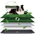 HQ4US 4LEGS Dog Grass Pad with Tray Large 34’’×23’’, Dog Litter Box with Odor Free Artificial Grass Pee Pads for Dogs Potty Tray with Hemmed Edge, Realistic for Indoor Balcony