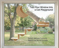Cat Window Ladder, 3-Level Solid Pine Steps for Climbing and Bird Watching