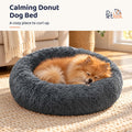 Calming Donut Dog Bed for Small Dogs, Round Dog Bed for Medium & Large Dogs