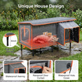 Heated Cat House for Outside in Winter, Weatherproof Outdoor Cat House with Cat Heating Pad, Waterproof &Safe Escape Doo