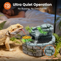 MIXJOY 2 in 1 Reptile Water Fountain with Food Dish 550ML, Terrarium Reptile Waterfall Drinking Fountain, Reptile Water 
