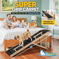 Dog Ramp for Bed with Rails, 64" Long Foldable Pet Ramp for Small Large Dogs, Dog Ramps for High Beds with Safety Side Railng, 6 Adjustable Heights 24" to 30" Up to 220LBS (Black, 64" X 17inch)