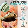 Basic Haus 3 Pack Universal Pet Food Can Covers Lids - One fit 3 Standard Size Cans for Cats and Dogs Food Cans - Easy to Clean - Safe Silicone - Emerald Wave